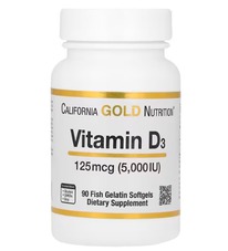 California Gold Nutrition, ������� D3, 125 ��� (5000 ��), 90 ������ �� ������� �